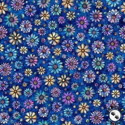 QT Fabrics Mosaic Blooms Small Floral Dark Navy QT Fabrics Mosaic Blooms Small Floral Dark Navy