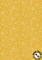 Lewis and Irene Fabrics Joys of Spring Camellias Charm Sunrise Orange