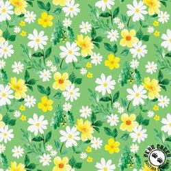 Benartex Delightful Daisies Daisy Garden Green Benartex Delightful Daisies Daisy Garden Green