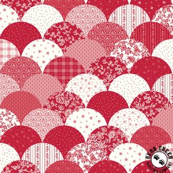 Riley Blake Designs Red Delicious Scallops Cheater Print