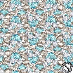 Clothworks Sandy Toes Packed Shells Taupe