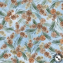 Benartex Woodland Wonderland Pinecones Light Blue Benartex Woodland Wonderland Pinecones Light Blue