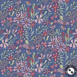 P&B Textiles Country Poetry Tossed Floral Blue P&B Textiles Country Poetry Tossed Floral Blue