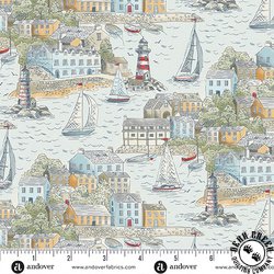 Andover Fabrics High Tide Harbour View Light Blue