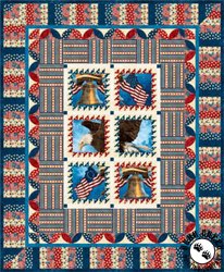 Stonehenge Old Glory Stars and Stripes - Postage Stamp Free Quilt Pattern by Northcott