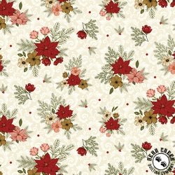Riley Blake Designs Christmas Greetings Floral Cream Riley Blake Designs Christmas Greetings Floral Cream