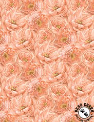 Wilmington Prints Peach Whispers Packed Tonal Flowers Peach