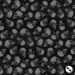 Studio E Fabrics Fear Factory Small Skull Toss Black