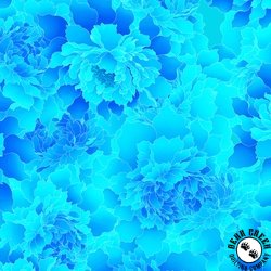 Henry Glass Peony Paradise 118 Inch Wide Backing Fabric Cerulean Henry Glass Peony Paradise 118 Inch Wide Backing Fabric Cerulean