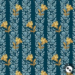 Andover Fabrics Beach House Blue Poppy Midnight