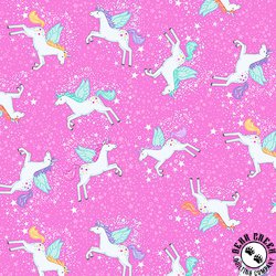 Andover Fabrics Fairy Dust Unicorn Pink