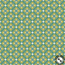 Riley Blake Designs Covered Bridges in Spring Flower Block on Point Aqua Riley Blake Designs Covered Bridges in Spring Flower Block on Point Aqua