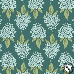 Andover Fabrics Heartland Hydrangea Dark Teal