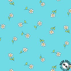 Andover Fabrics Flutter Daisies Teal