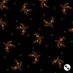 Andover Fabrics Carolina Tossing Sprig Black/Gold Andover Fabrics Carolina Tossing Sprig Black/Gold