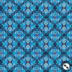 QT Fabrics Royale Geo Trellis Blue QT Fabrics Royale Geo Trellis Blue