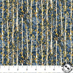 Northcott Timber Trails Naturescapes Birch Trees Blue/Multi