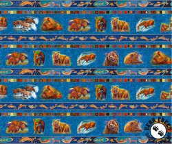 P&B Textiles Bear in Mind Decorative Bear Stripe Blue/Multi P&B Textiles Bear in Mind Decorative Bear Stripe Blue/Multi