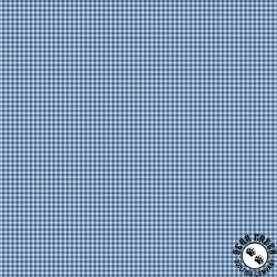 Andover Fabrics Petite Fleur Gingham Blue Andover Fabrics Petite Fleur Gingham Blue