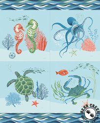 Riley Blake Designs Free As The Ocean Sea Animals Pillow Panel