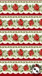 Northcott Holiday Joy Border Stripe Cream/Multi