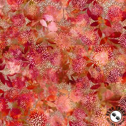 In The Beginning Fabrics Allure Mums Red