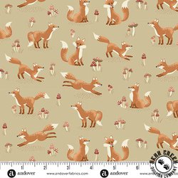 Andover Fabrics Hello Autumn Fox Tales Cream