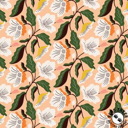 Cloud9 Fabrics Honey Garden Irises Peach