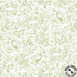 P&B Textiles Misty Vistas Forest Toile White/Sage Green