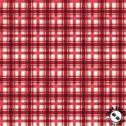 P&B Textiles Love and Glory Plaid Ecru/Red