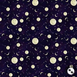 Blank Quilting Midnight Rendezvous Full and Crescent Moons Dark Purple