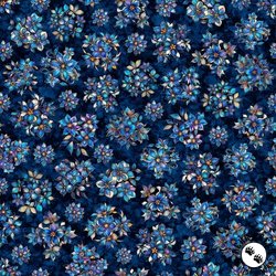 QT Fabrics Mosaic Blooms Tossed Floral Navy QT Fabrics Mosaic Blooms Tossed Floral Navy