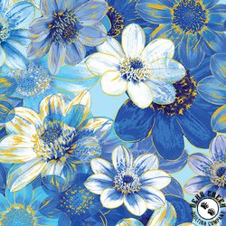 Benartex Metallic Impressions Garden Impressions Light Blue Benartex Metallic Impressions Garden Impressions Light Blue
