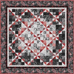 Black White and Currant Quilt Pattern by Henry Glass Fabrics