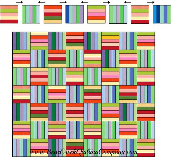 Rainbow Rail Fence Free Quilt Pattern