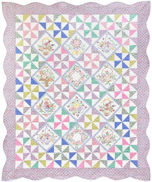 Pinwheel Posies Free Quilt Pattern by Robert Kaufman Fabrics