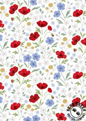 Lewis and Irene Fabrics Forever Blooms Wild Blooms White Lewis and Irene Fabrics Forever Blooms Wild Blooms White