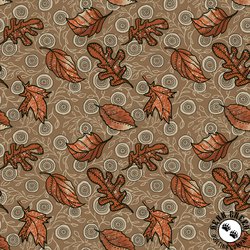 P&B Textiles Origins Leaf Toss Brown