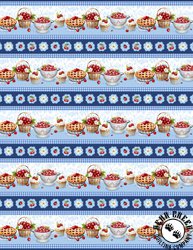 Wilmington Prints Sweet Cherry Repeating Stripe Multi Wilmington Prints Sweet Cherry Repeating Stripe Multi