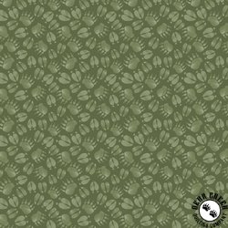 P&B Textiles Lodge Life Tonal Pawprints Dark Green