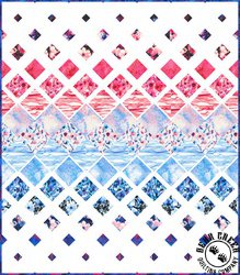 Wishwell Wild Blue Double Diamond Fade Free Quilt Pattern