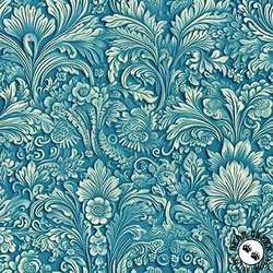 Blank Quilting Alabaster Wings Damask Teal