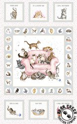 Maywood Studio Whiskers and Paws Panel Cats