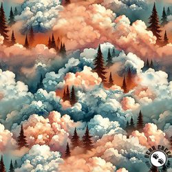 Blank Quilting Wilderness Song Cloud with Trees Blue Blank Quilting Wilderness Song Cloud with Trees Blue