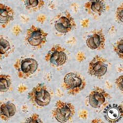 QT Fabrics Autumn Spice Turkey Toss Gray