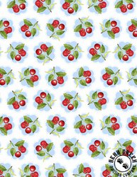 Wilmington Prints Sweet Cherry Floral Cherry White Wilmington Prints Sweet Cherry Floral Cherry White
