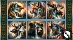Blank Quilting Wilderness Song Wildlife Block Panel Blank Quilting Wilderness Song Wildlife Block Panel