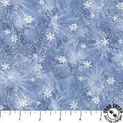 Northcott Winter Jays Flannel Snowflakes Mid Blue