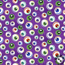 Blank Quilting Spooky Aura Google Eyes Purple