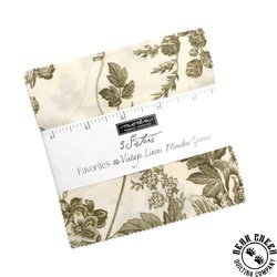 Vintage Linens Meadow Greens Charm Pack by Moda